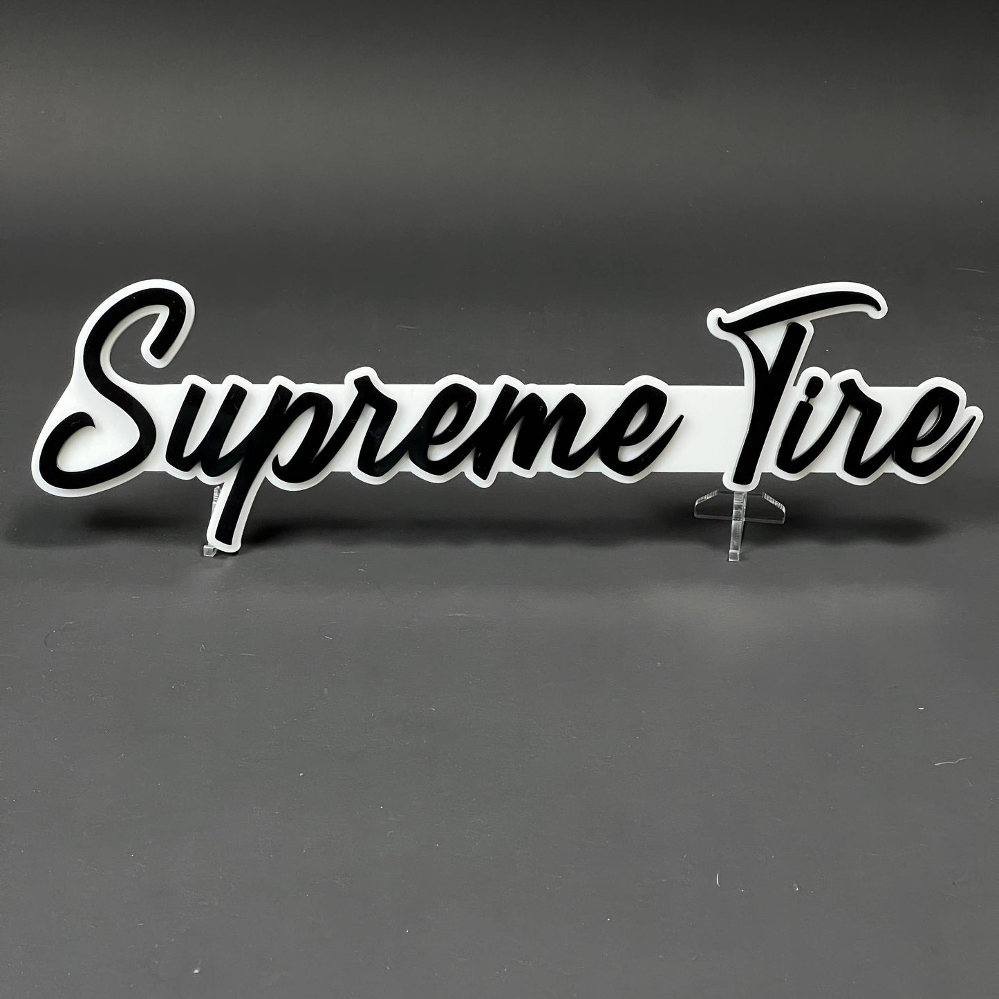 1PC Supreme Tire 3D Acrylic Badge - Car Truck Emblem Fender Sticker