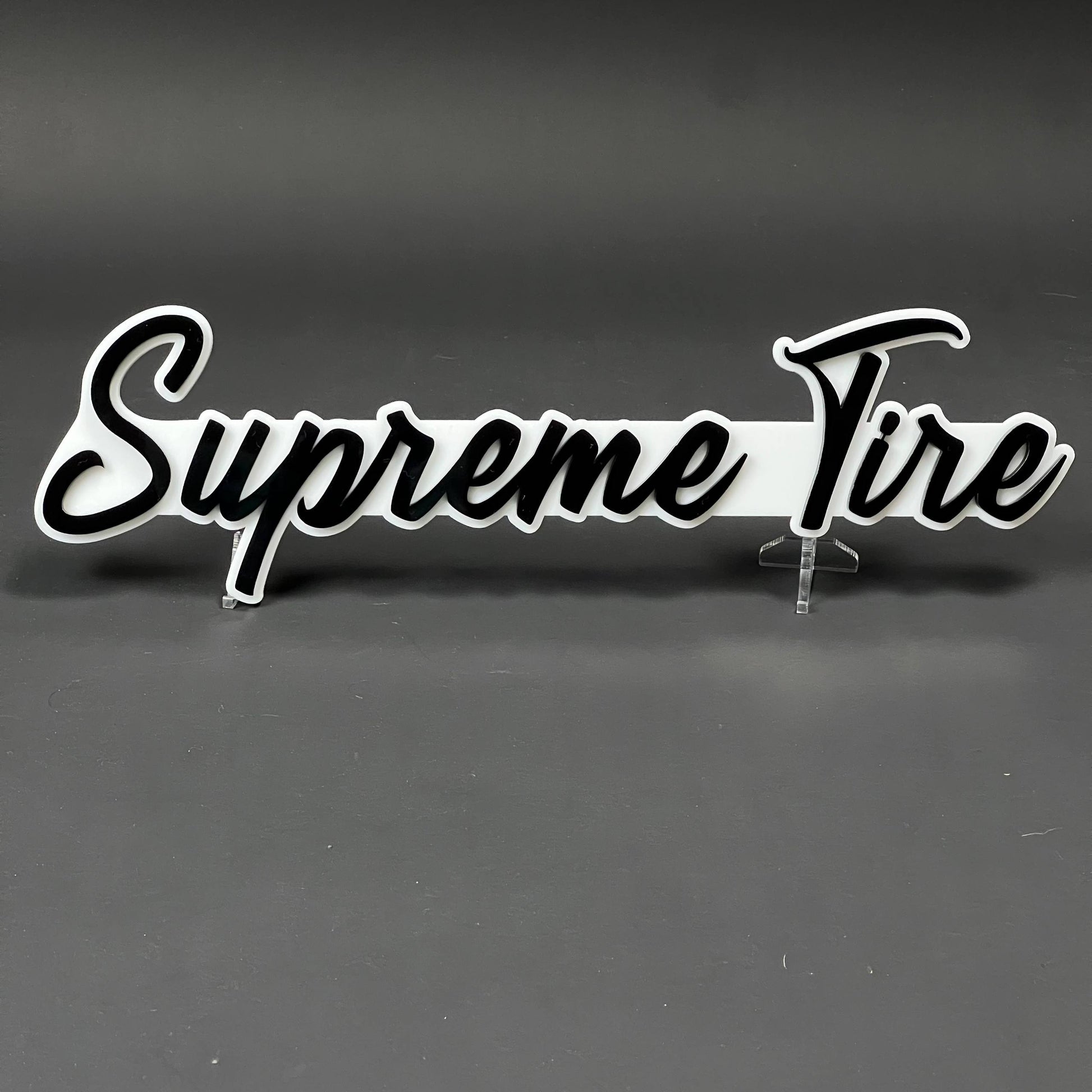 1PC Supreme Tire 3D Acrylic Badge - Car Truck Emblem Fender Sticker