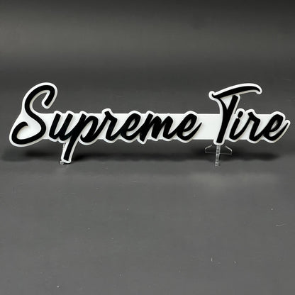 1PC Supreme Tire 3D Acrylic Badge - Car Truck Emblem Fender Sticker