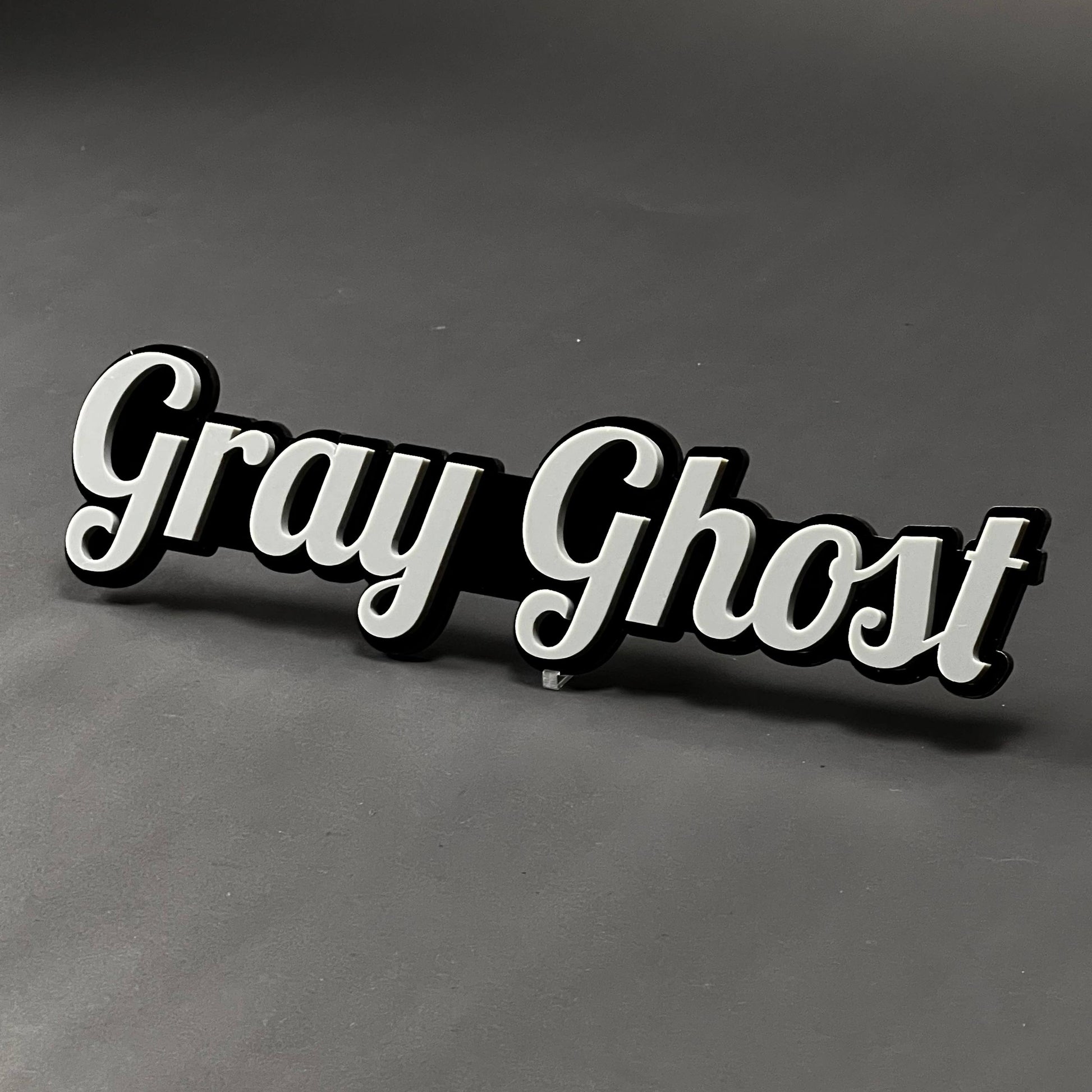 1PC Gray Ghost 3D Acrylic Badge - Car Truck Emblem Fender Tailgate Trunk Sticker