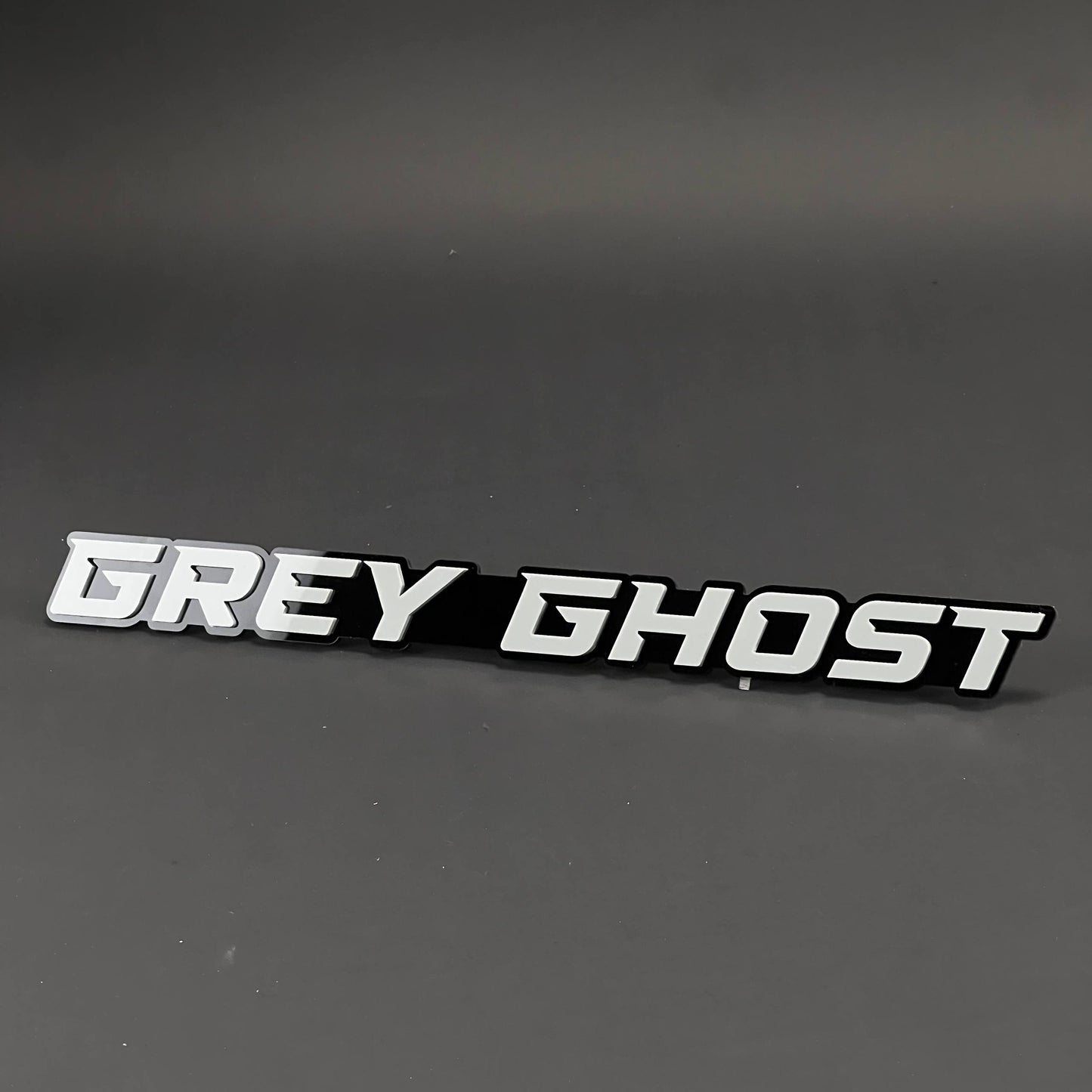 1PC GREY GHOST 3D Acrylic Badge - Car Truck Emblem Fender Tailgate Trunk Sticker