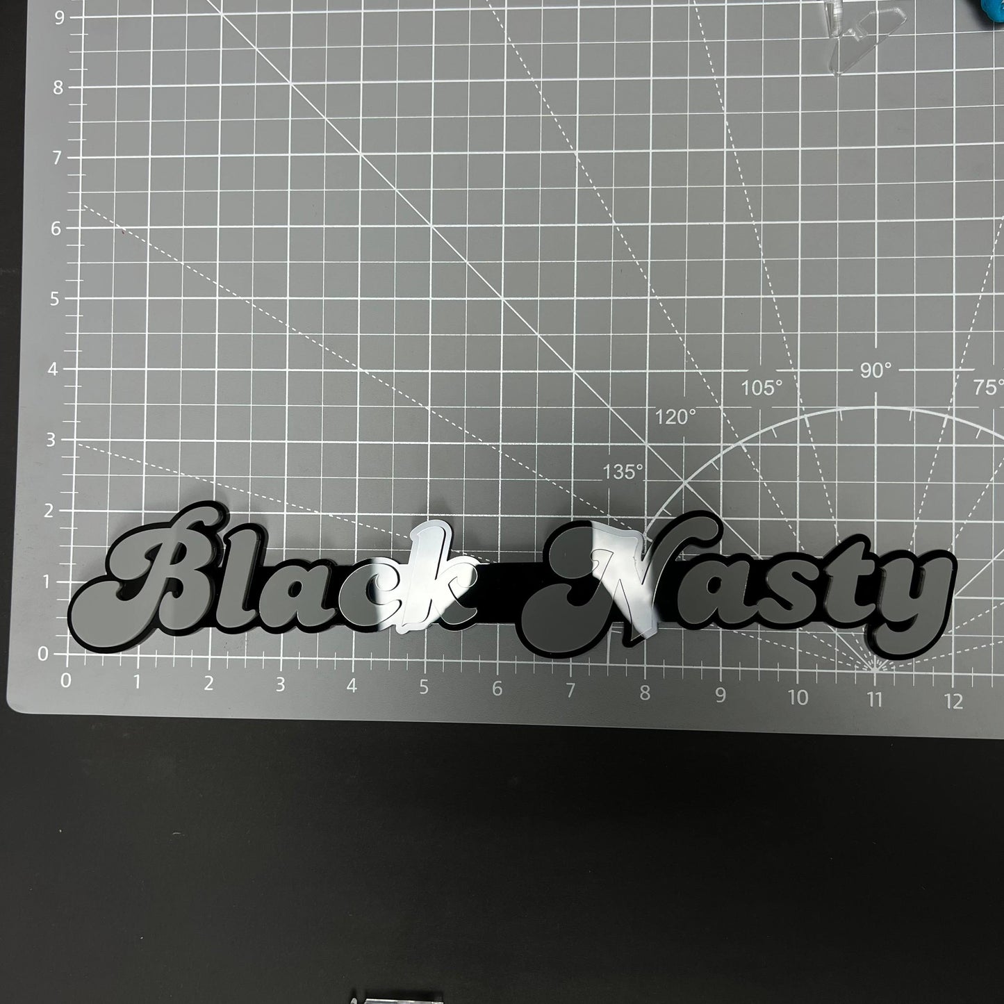 1PC Black Nasty 3D Acrylic Badge - Car Truck Emblem Fender Sticker