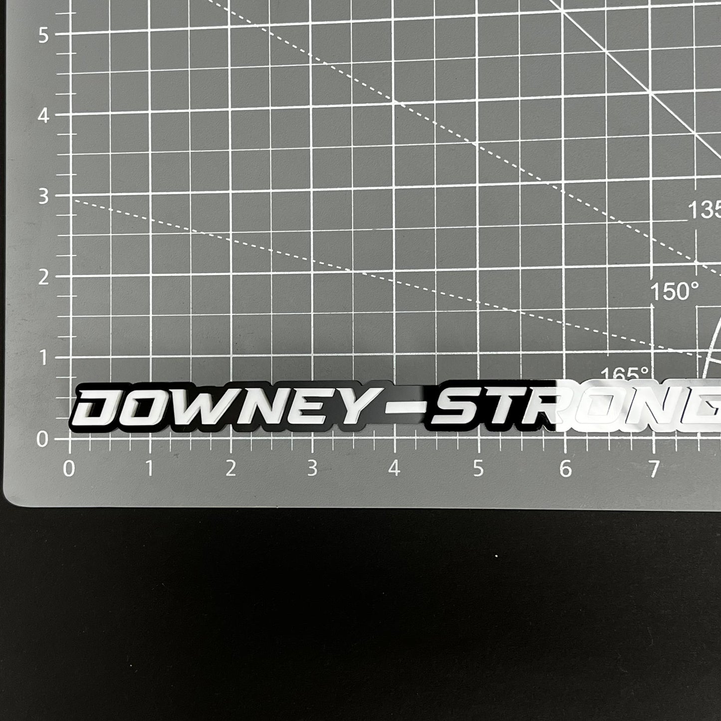 1PC DOWNEY-STRONG 3D Acrylic Badge - Car Truck Emblem Fender Sticker
