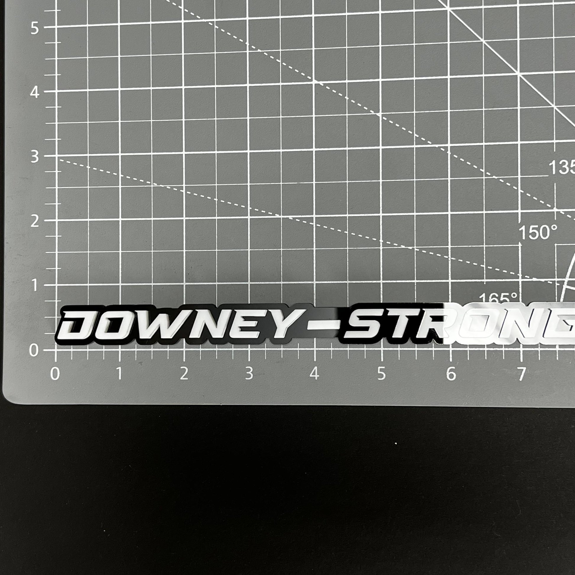1PC DOWNEY-STRONG 3D Acrylic Badge - Car Truck Emblem Fender Sticker