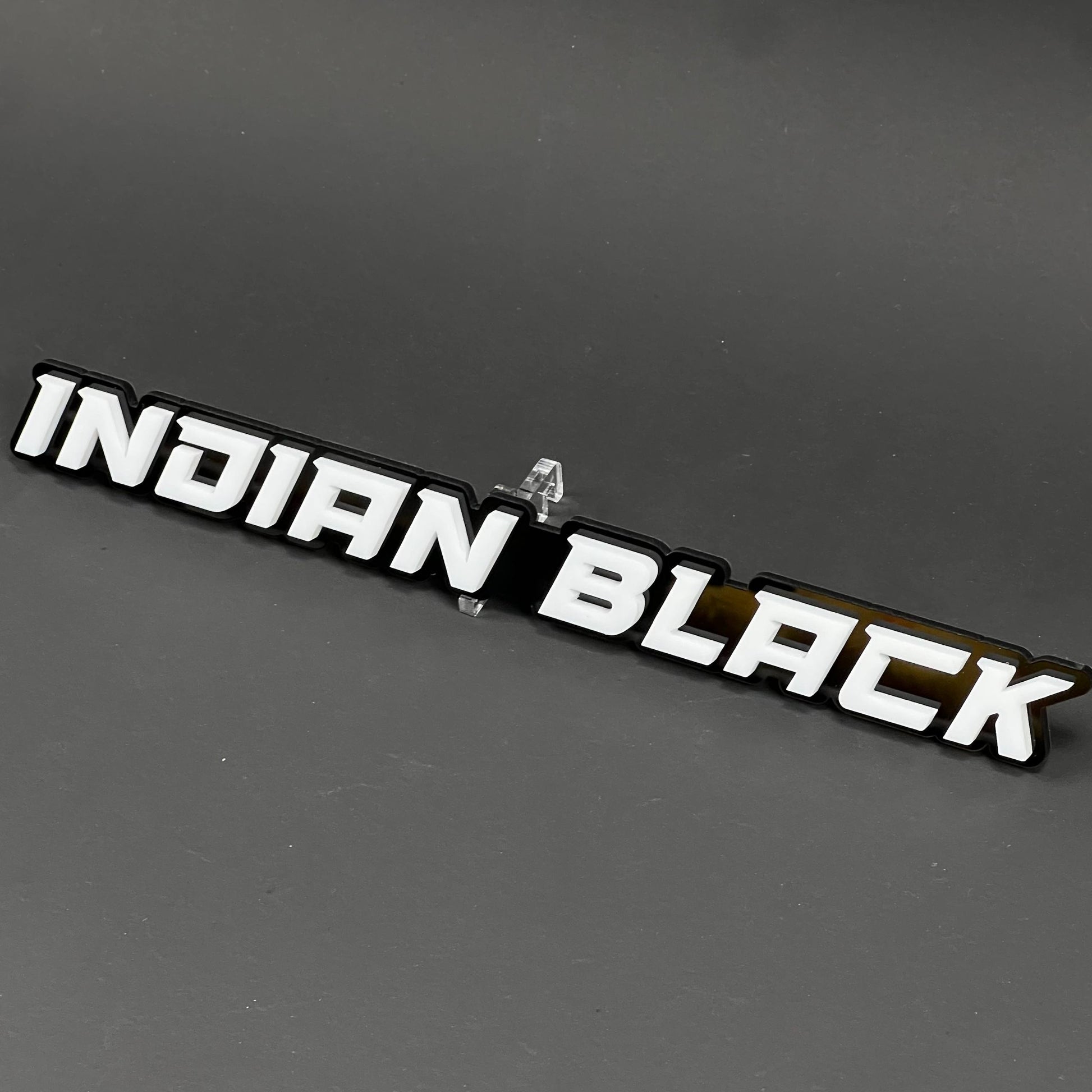 1PC Indian Black 3D Acrylic Badge - Car Truck Emblem Fender Tailgate Trunk Sticker