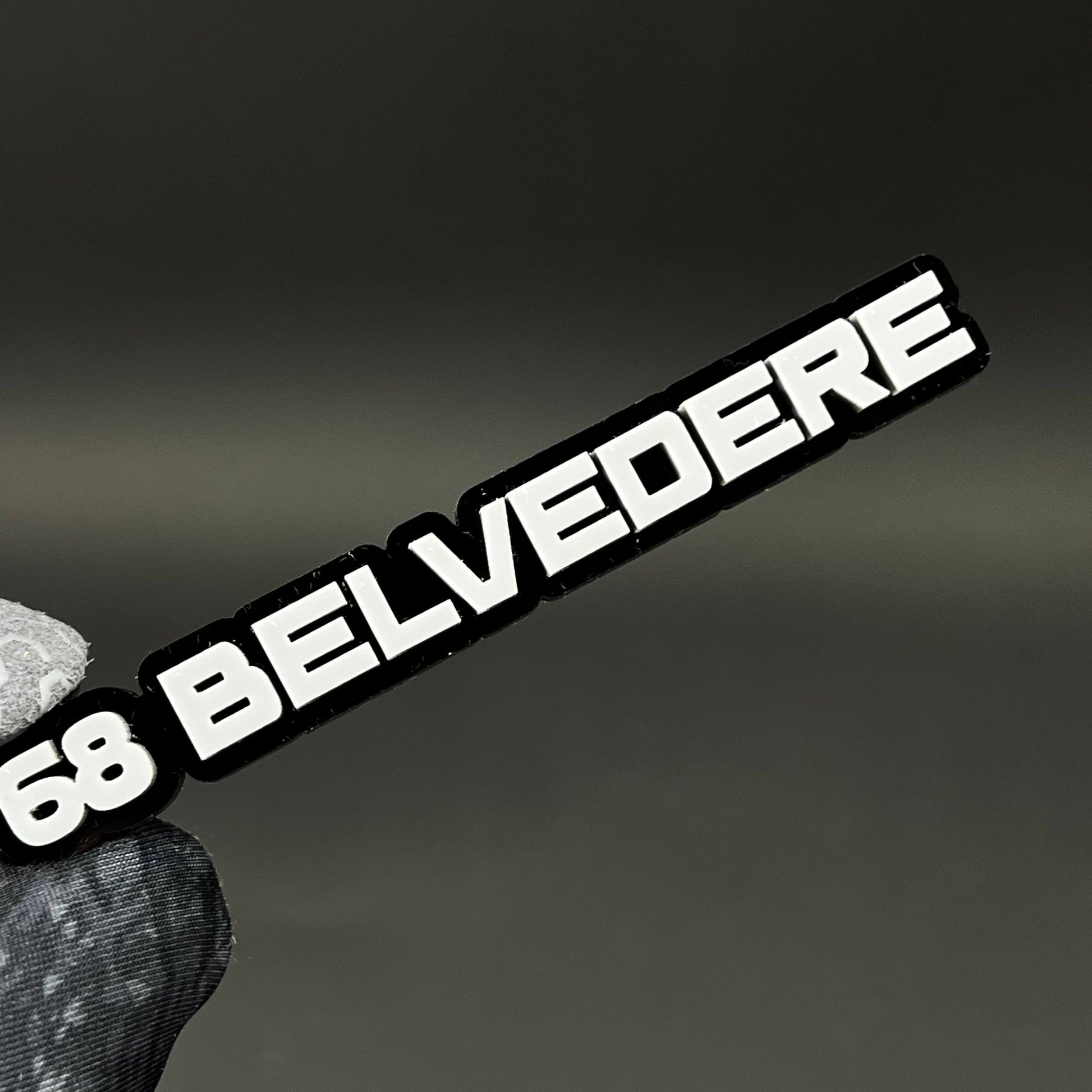 1PC 68 BELVEDERE 3D Acrylic Badge - Car Truck Emblem Fender Sticker