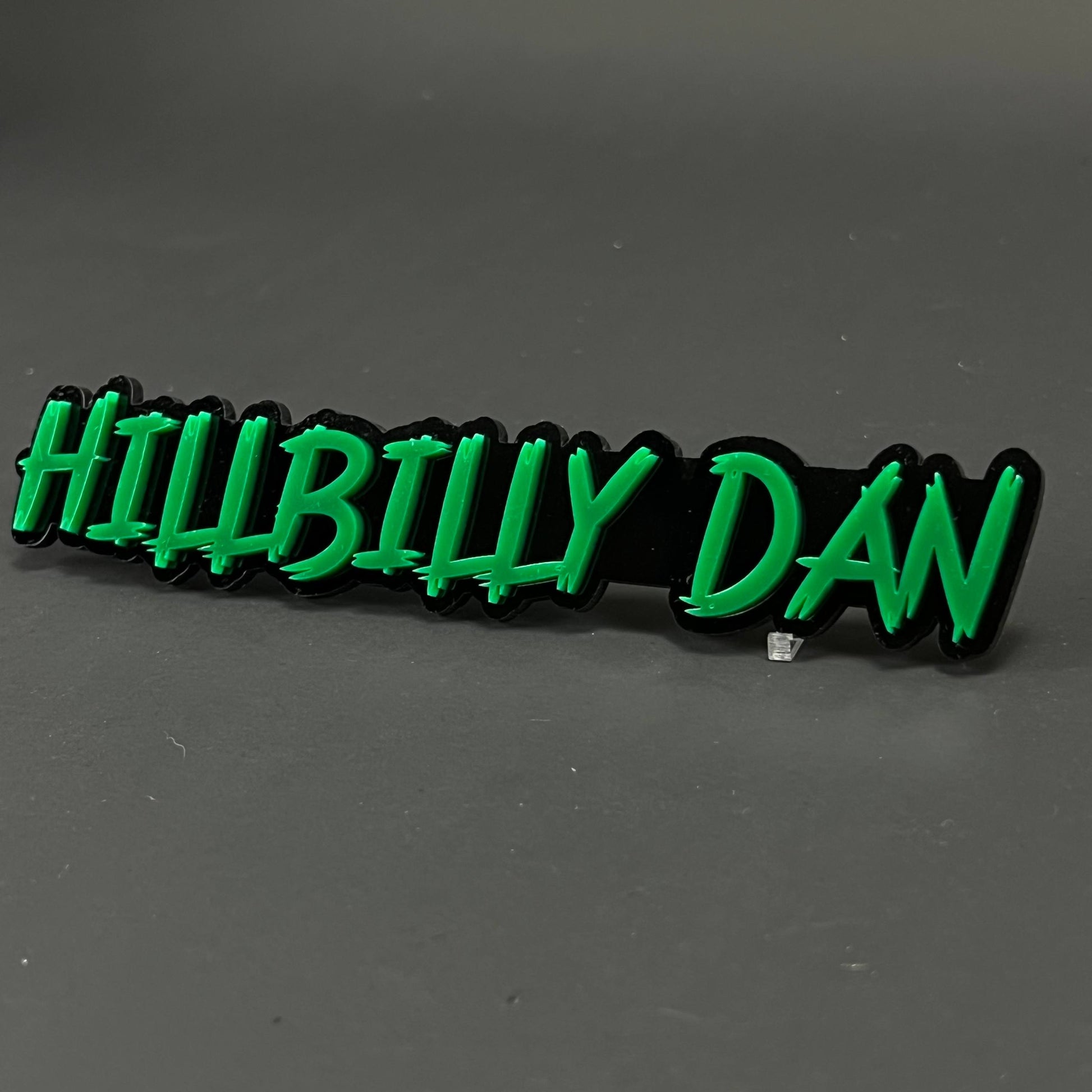 1PC HILLBILLY DAN 3D Acrylic Badge - Car Truck Emblem Fender Sticker