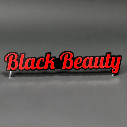 1PC Black Beauty 3D Acrylic Badge - Car Truck Emblem Fender Sticker