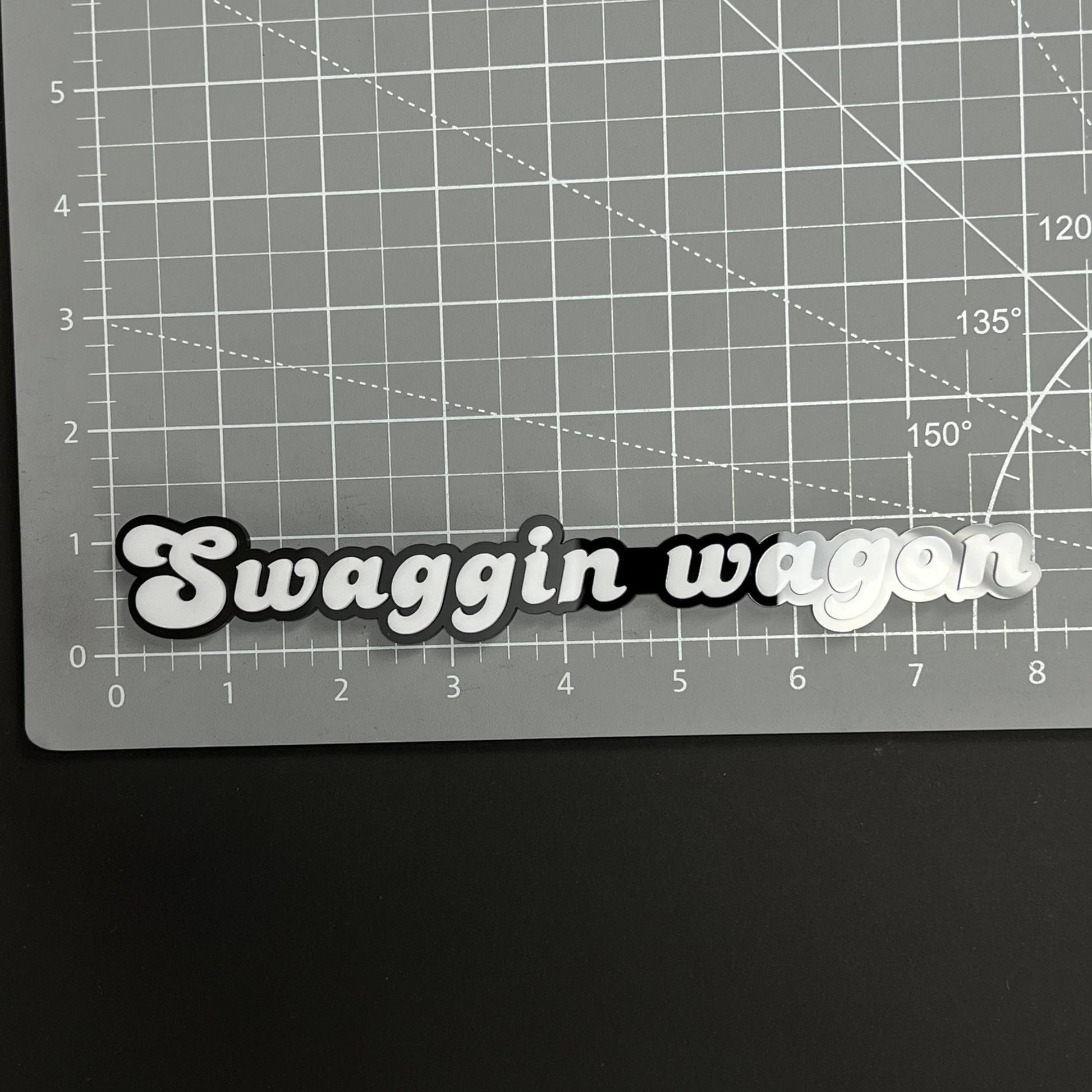 1PC Swaggin wagon 3D Acrylic Badge - Car Truck Emblem Fender Sticker