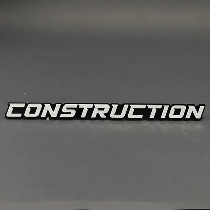 1PC CONSTRUCTION 3D Acrylic Badge - Car Truck Emblem Fender Sticker