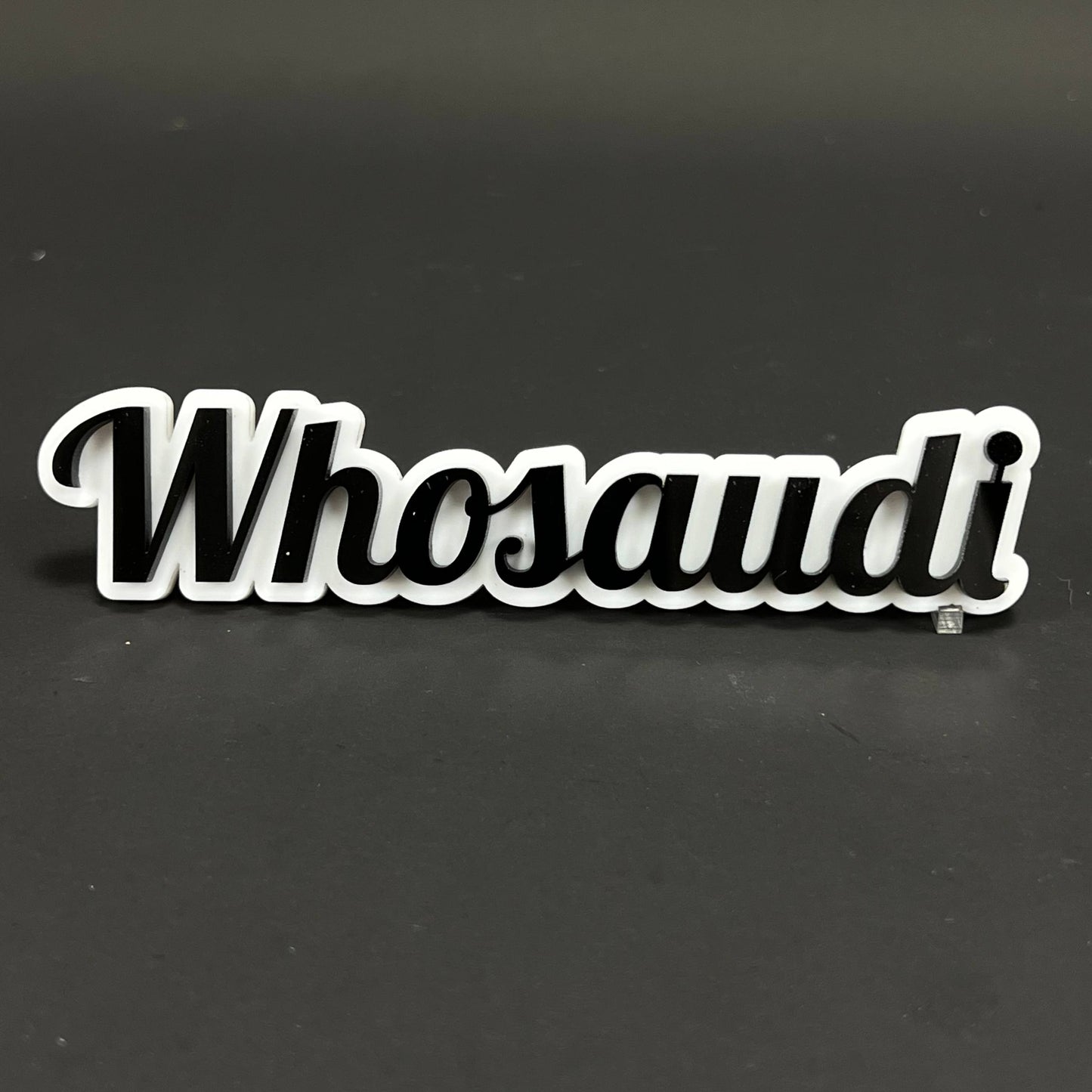 1PC Whosaudi 3D Acrylic Badge - Car Truck Emblem Fender Tailgate Trunk Sticker