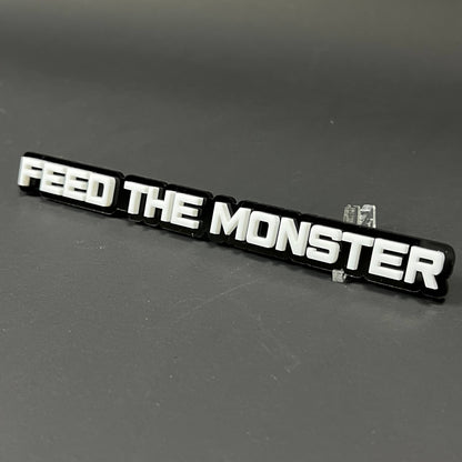 1PC FEED THE MONSTER 3D Acrylic Badge - Car Truck Emblem Fender Sticker