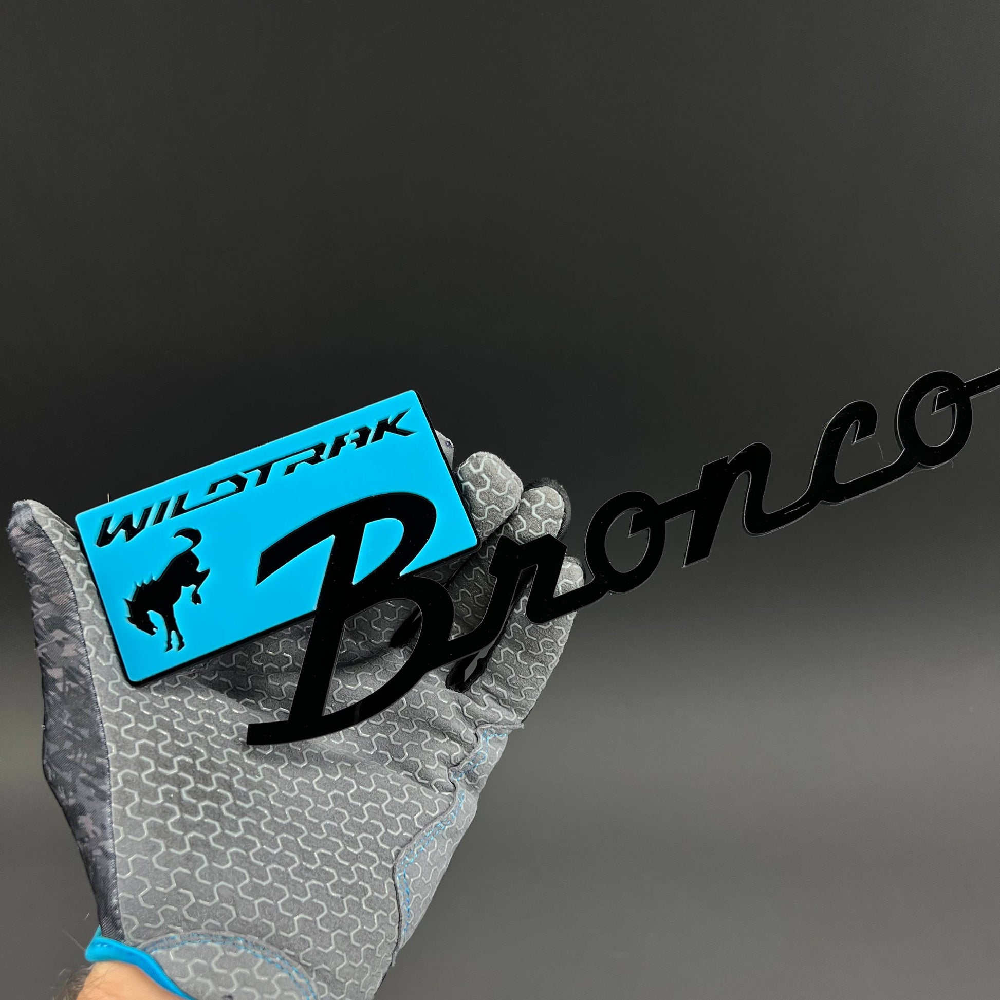 1PC Bronco Wildtrak (Blue) 3D Acrylic Badge - Car Truck Emblem Fender Tailgate Trunk Sticker