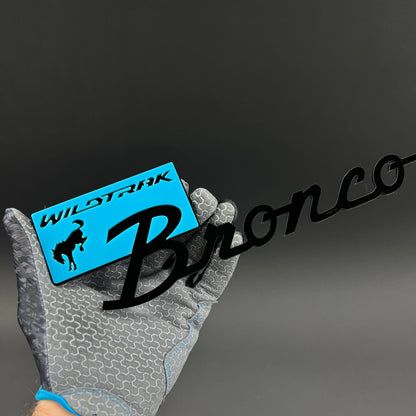 1PC Bronco Wildtrak (Blue) 3D Acrylic Badge - Car Truck Emblem Fender Tailgate Trunk Sticker