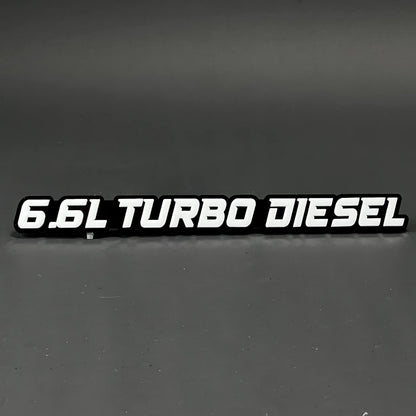 1PC 6.6L TURBO DIESEL 3D Acrylic Badge - Car Truck Emblem Fender Sticker