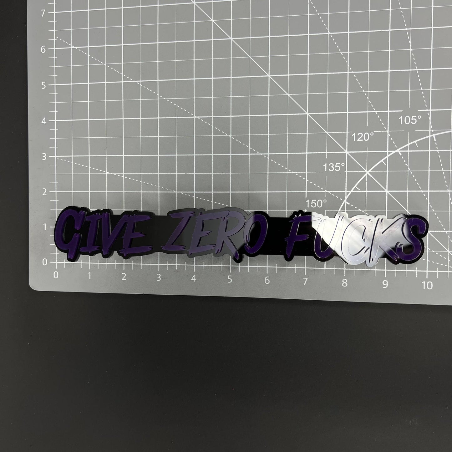 1PC GIVE ZERO FUCKS 3D Acrylic Badge - Car Truck Emblem Fender Sticker