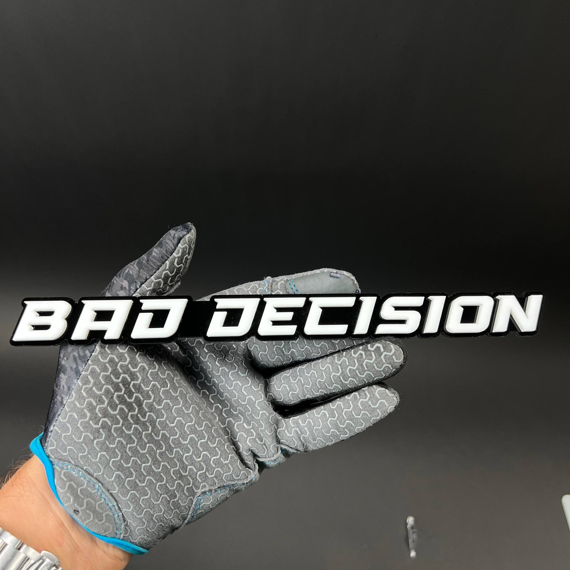 1PC BAD DECISION 3D Acrylic Badge - Car Truck Emblem Fender Sticker