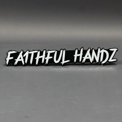 1PC FAITHFUL HANDZ 3D Acrylic Badge - Car Truck Emblem Fender Sticker