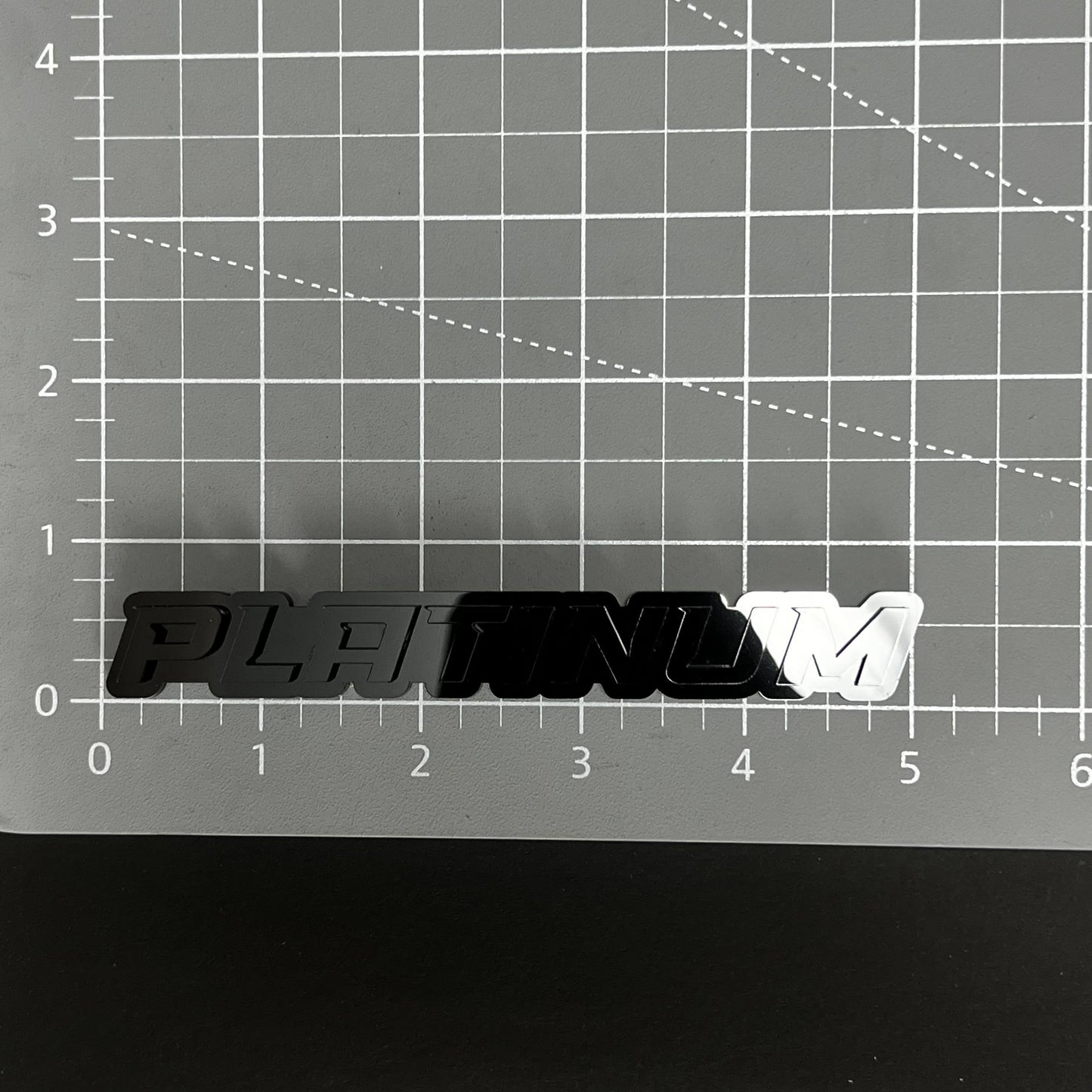 1PC PLATINUM (Black) 3D Acrylic Badge - Car Truck Emblem Fender Sticker