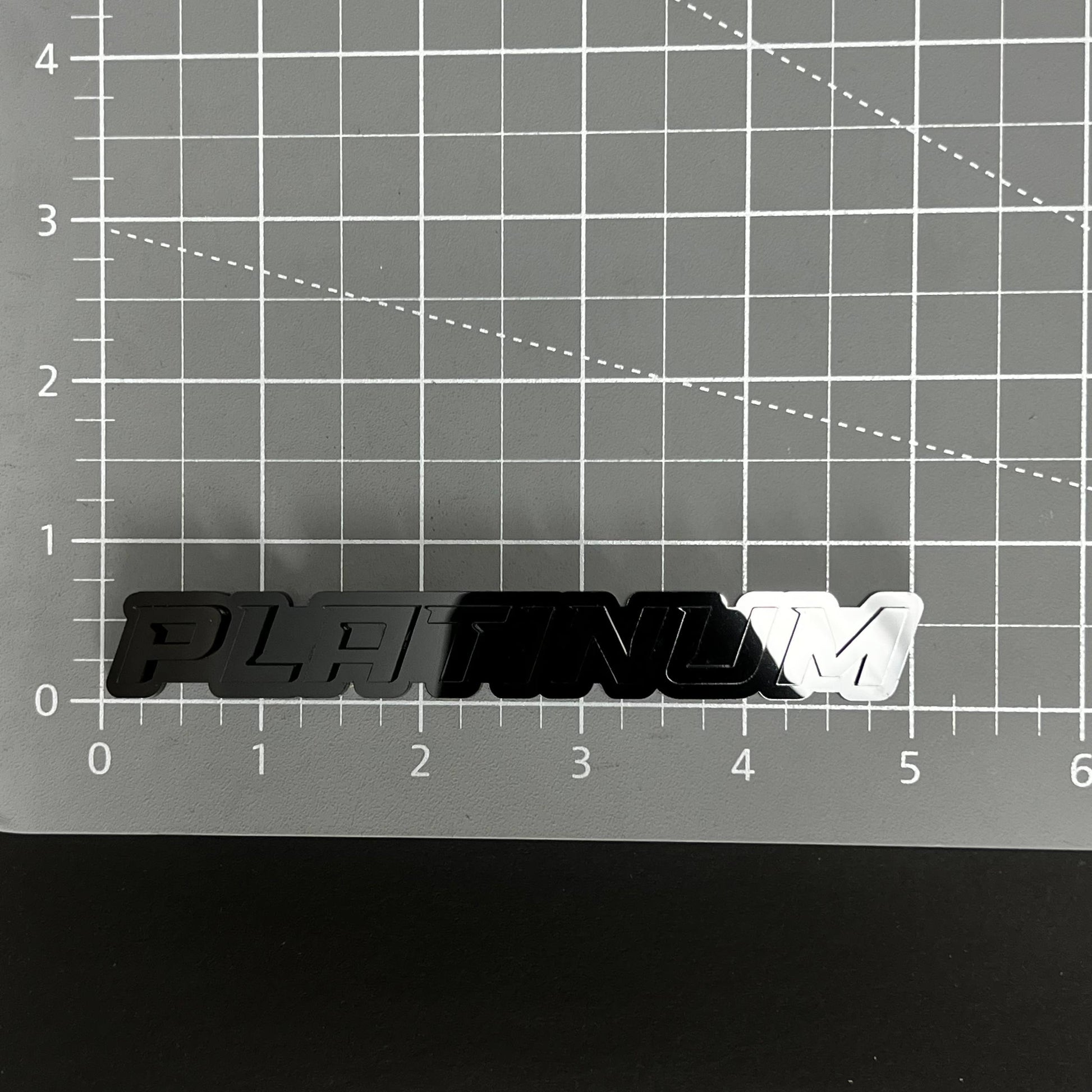 1PC PLATINUM (Black) 3D Acrylic Badge - Car Truck Emblem Fender Sticker