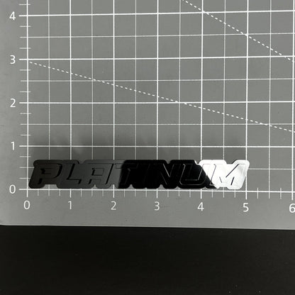 1PC PLATINUM (Black) 3D Acrylic Badge - Car Truck Emblem Fender Sticker