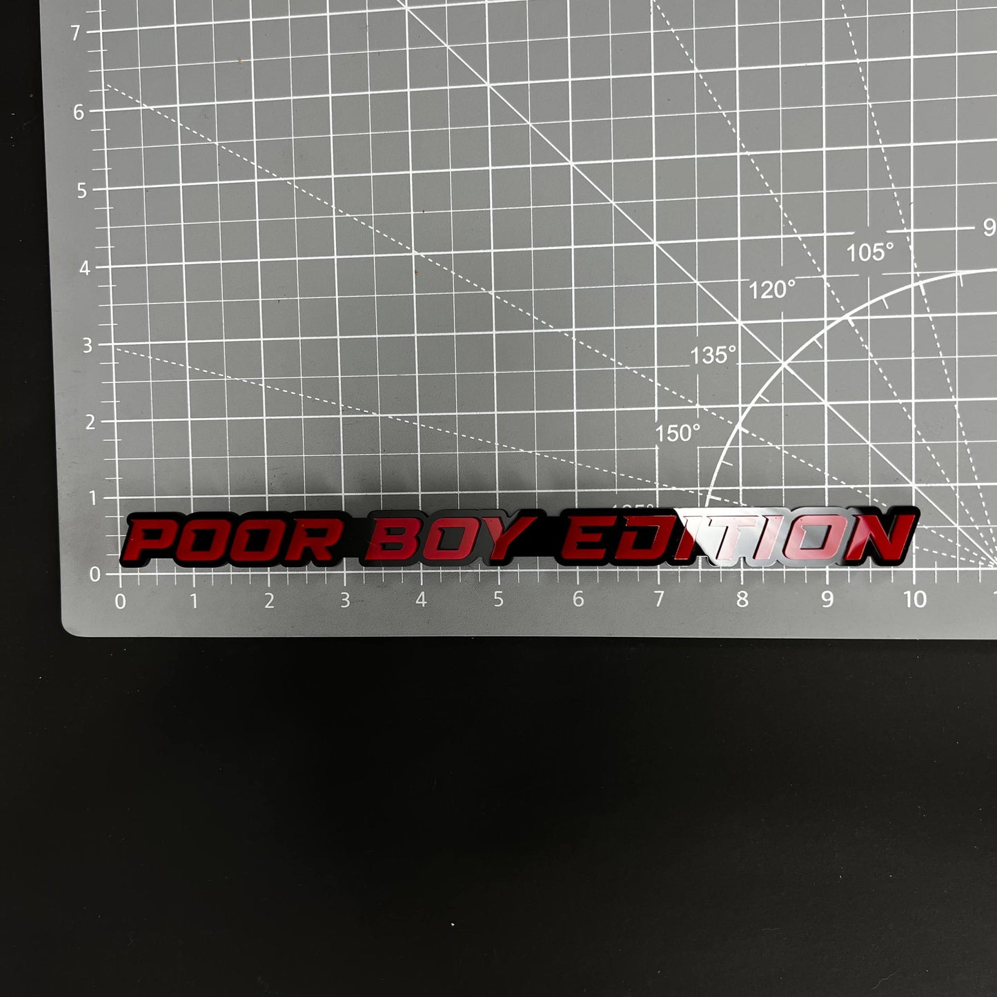 1PC POOR BOY EDITION 3D Acrylic Badge - Car Truck Emblem Fender Sticker