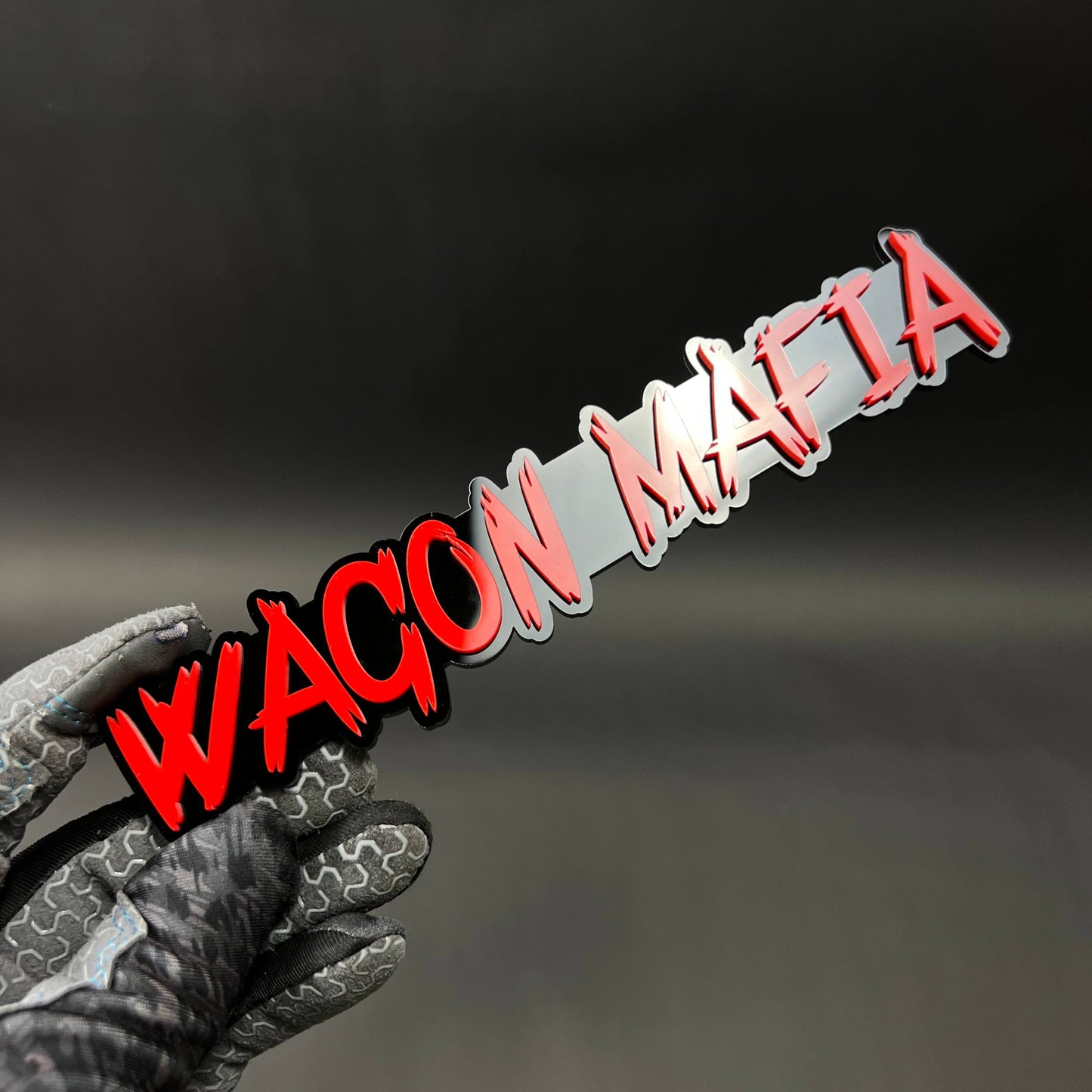 1PC WAGON MAFIA 3D Acrylic Badge - Car Truck Emblem Fender Sticker
