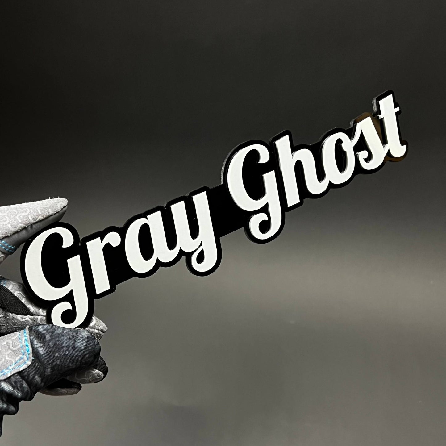 1PC Gray Ghost 3D Acrylic Badge - Car Truck Emblem Fender Tailgate Trunk Sticker
