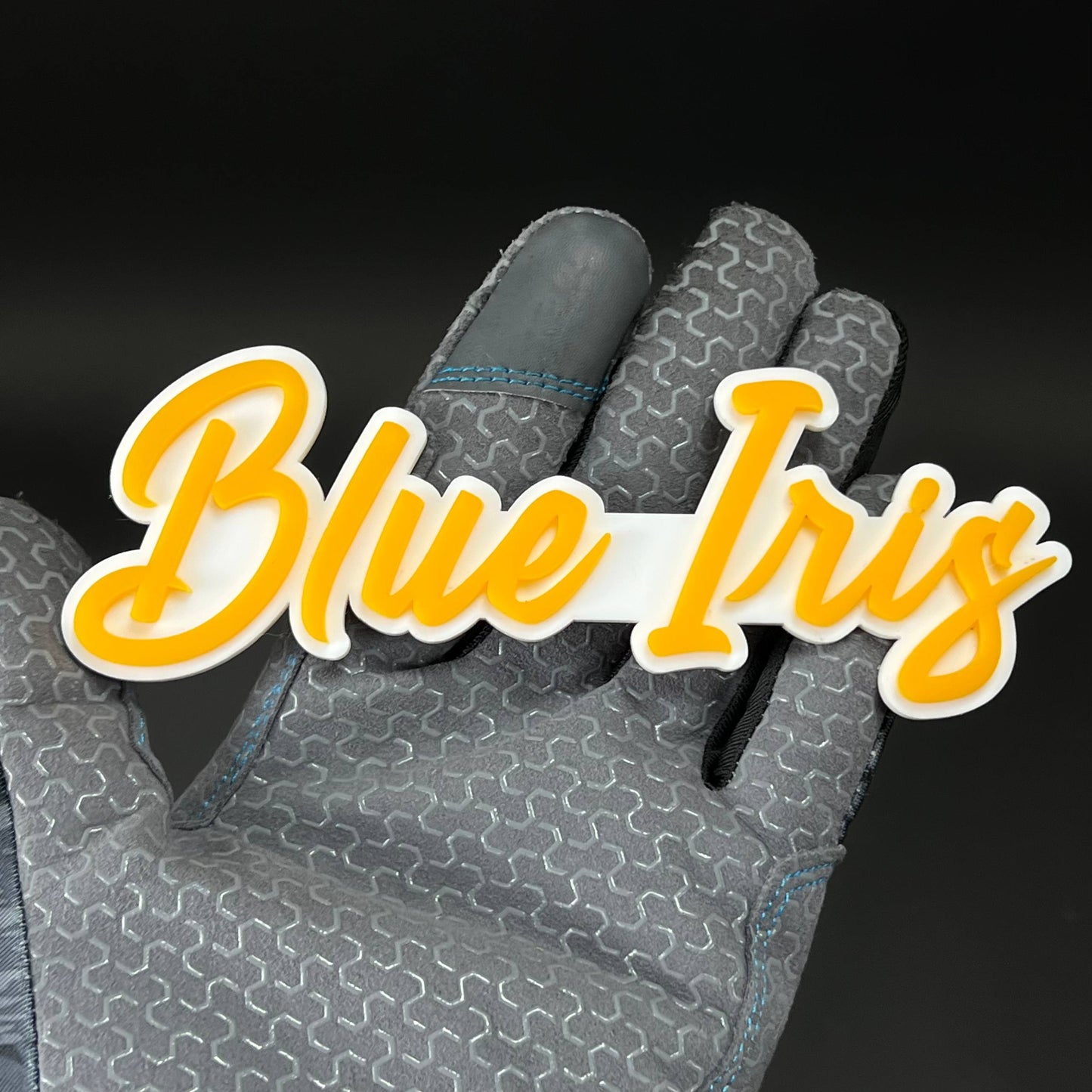 1PC Blue Iris 3D Acrylic Badge - Car Truck Emblem Fender Tailgate Trunk Sticker