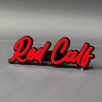 1PC Red Calf 3D Acrylic Badge - Car Truck Emblem Fender Tailgate Trunk Sticker
