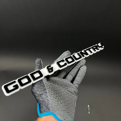 1PC GOD & COUNTRY 3D Acrylic Badge - Car Truck Emblem Fender Sticker