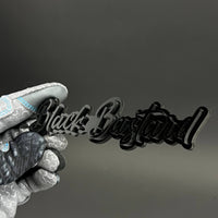 1PC Black Bastard 3D Acrylic Badge - Car Truck Emblem Fender Sticker