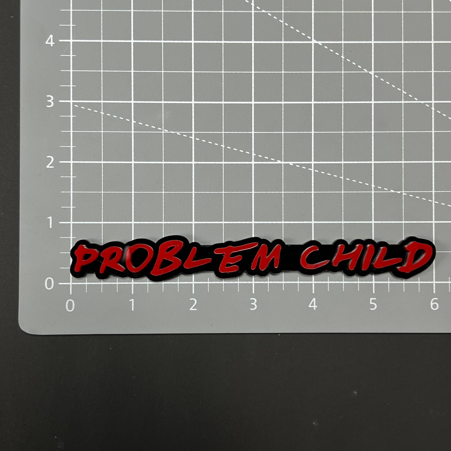 1PC PROBLEM CHILD 3D Acrylic Badge - Car Truck Emblem Fender Sticker