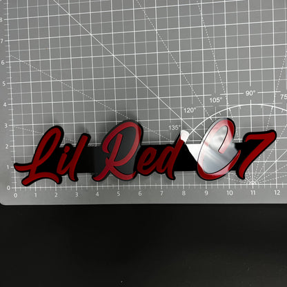 1PC Lil Red C7 3D Acrylic Badge - Car Truck Emblem Fender Tailgate Trunk Sticker