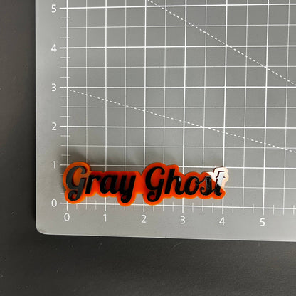 1PC Gray Ghost 3D Acrylic Badge - Car Truck Emblem Fender Tailgate Trunk Sticker