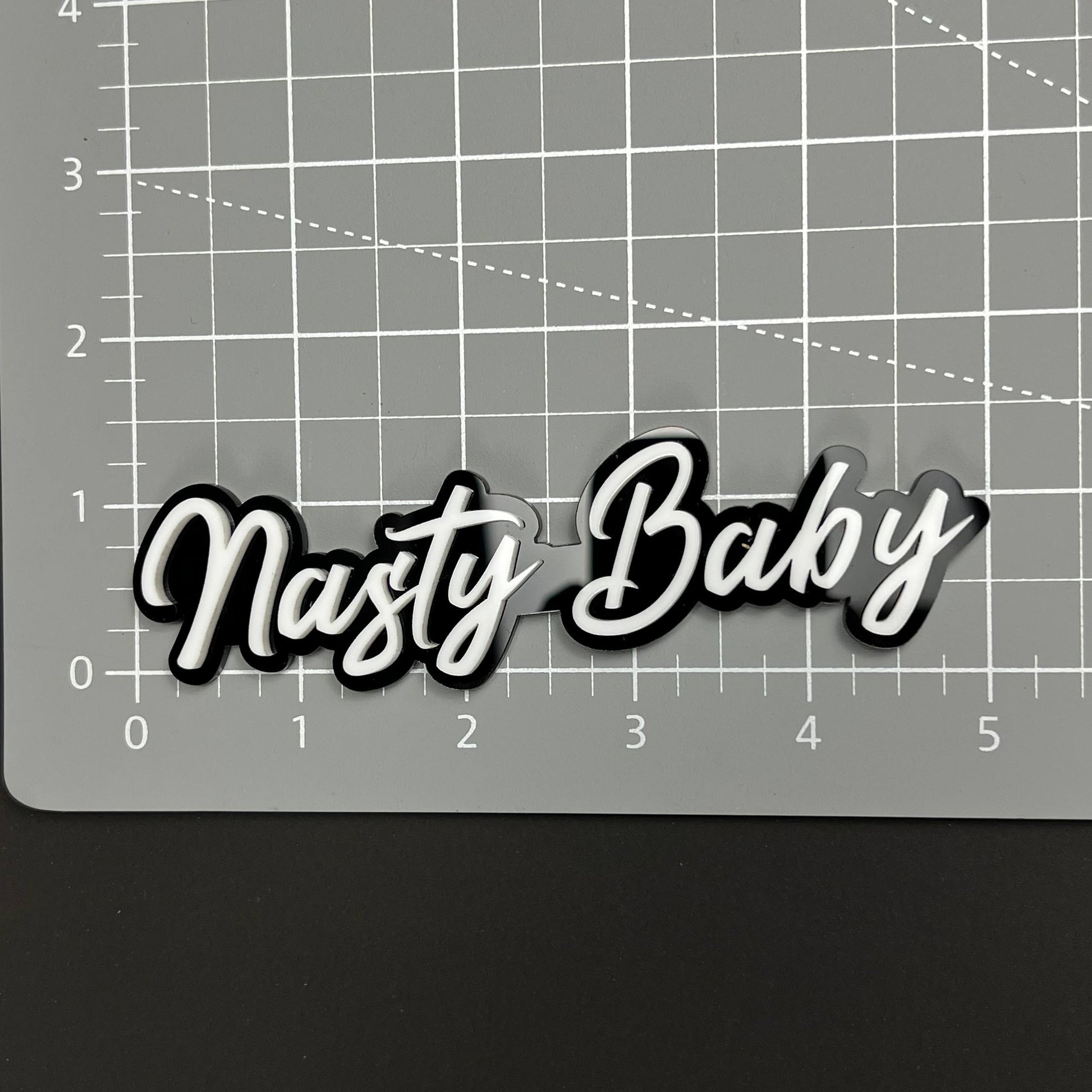 Nasty Baby 3D Acrylic Badge - Car Truck Emblem Script Fender Trunk Sticker