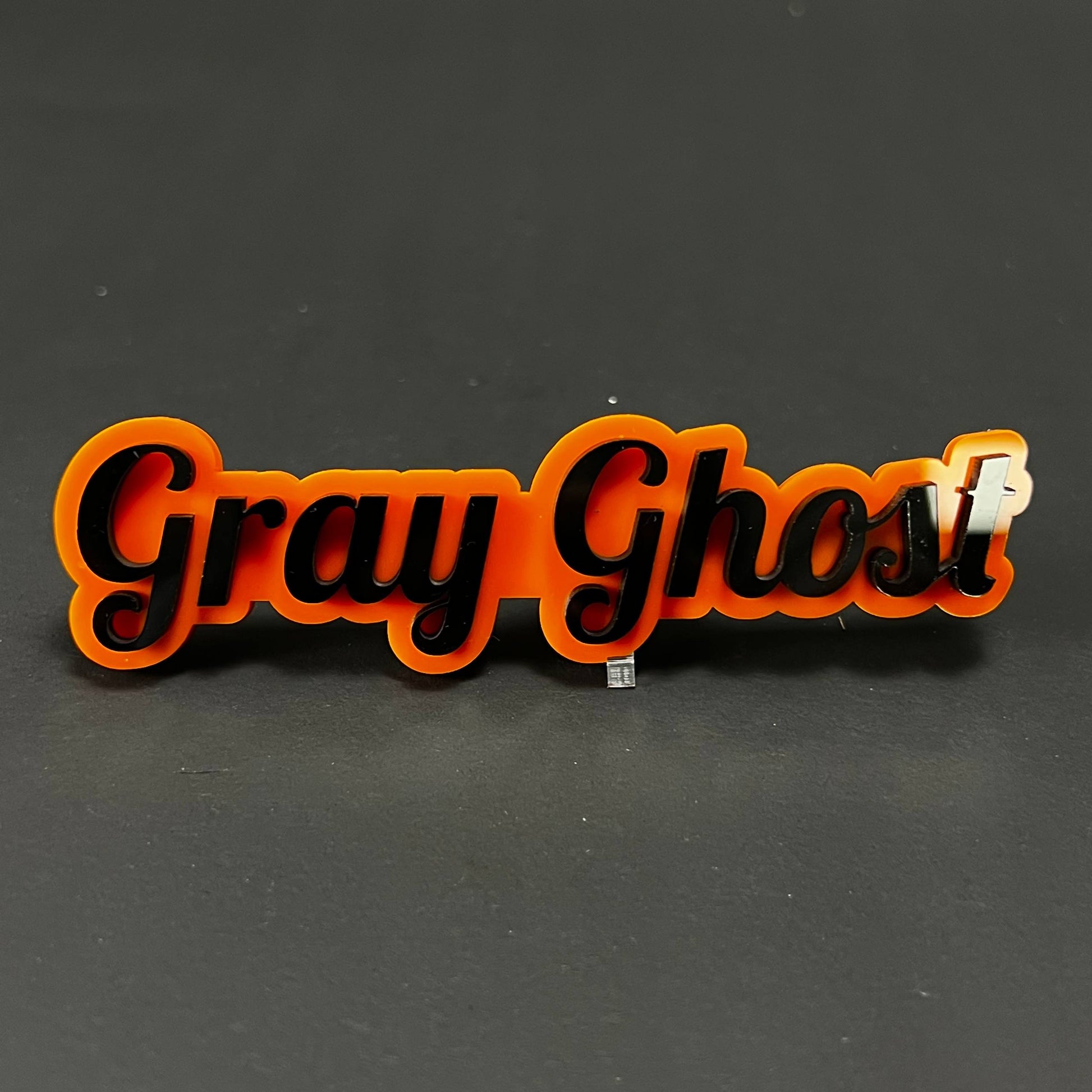 1PC Gray Ghost 3D Acrylic Badge - Car Truck Emblem Fender Tailgate Trunk Sticker
