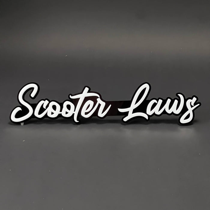 1PC Scooter Laws 3D Acrylic Badge - Car Truck Emblem Fender Sticker