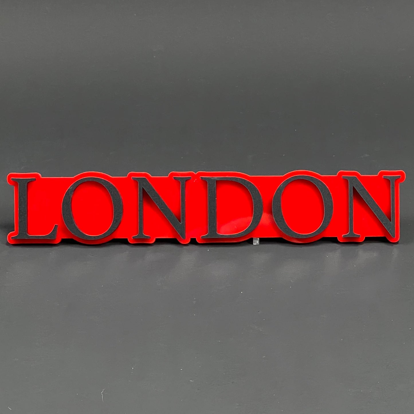 1PC LONDON (Red) 3D Acrylic Badge - Car Truck Emblem Fender Tailgate Trunk Sticker