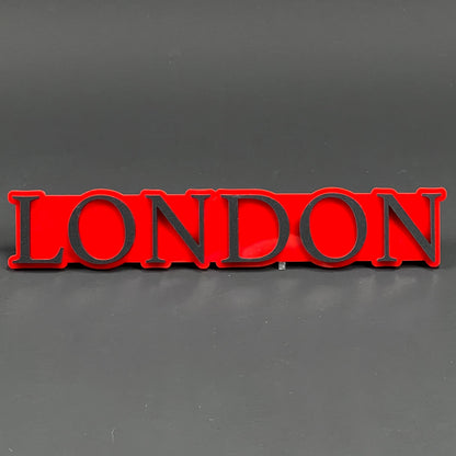 1PC LONDON (Red) 3D Acrylic Badge - Car Truck Emblem Fender Tailgate Trunk Sticker