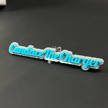 1PC Candace The Charger 3D Acrylic Badge - Car Truck Emblem Fender Sticker