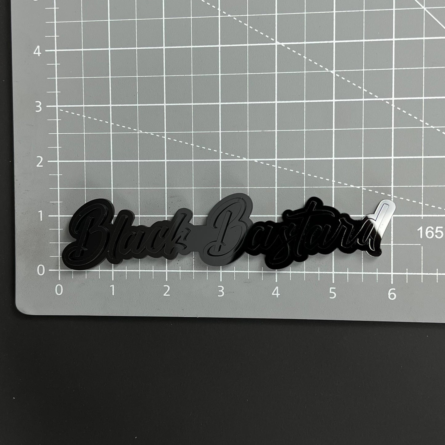 1PC Black Bastard 3D Acrylic Badge - Car Truck Emblem Fender Sticker