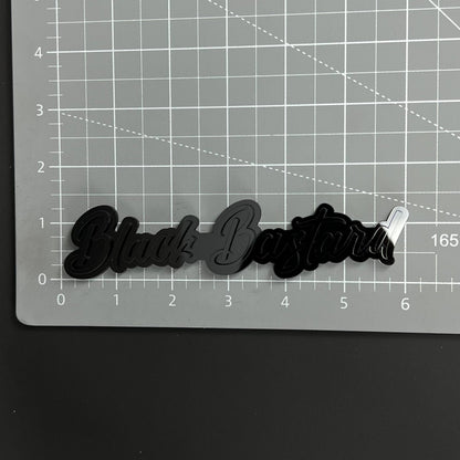 1PC Black Bastard 3D Acrylic Badge - Car Truck Emblem Fender Sticker