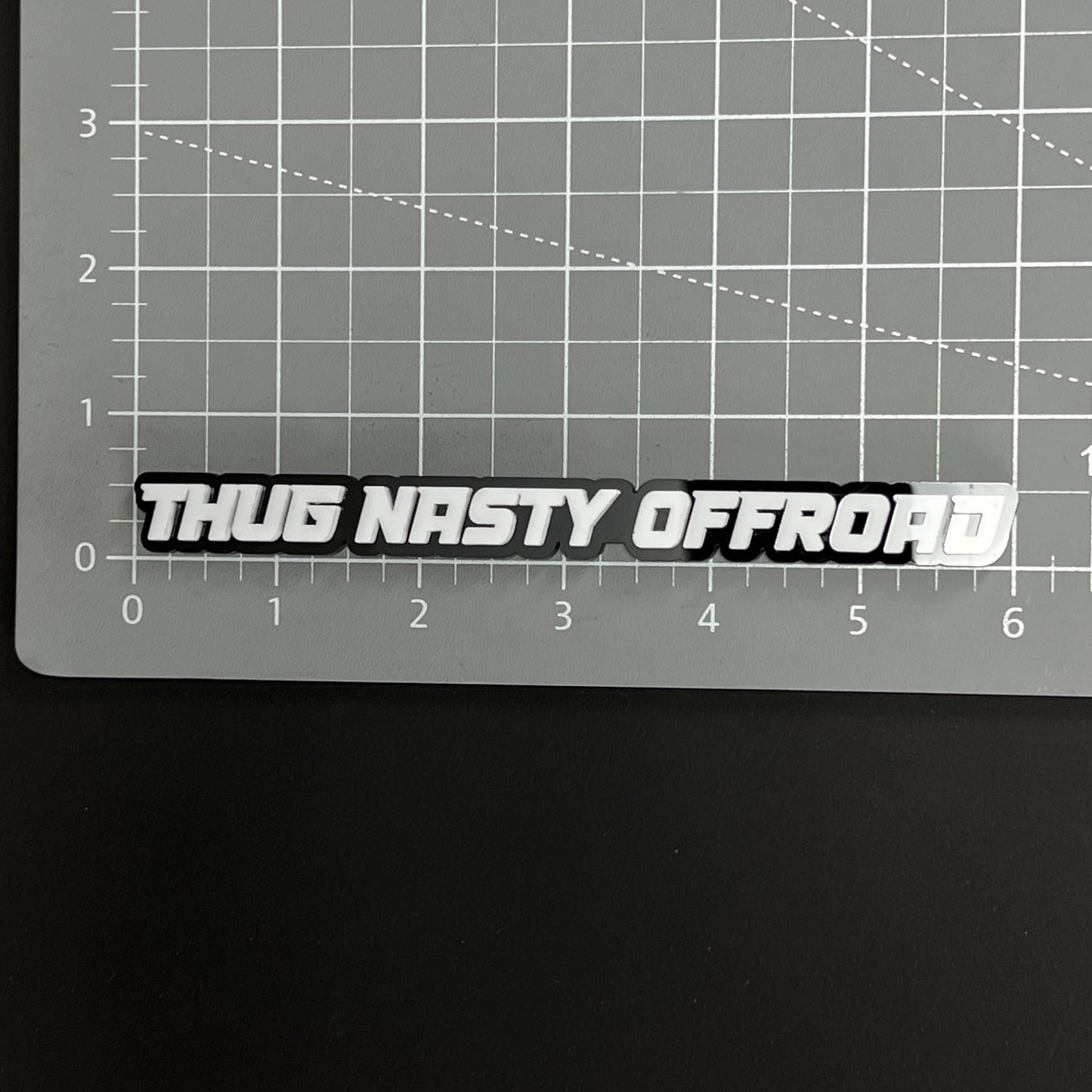 1PC THUG NASTY OFFROAD White 3D Acrylic Badge - Car Truck Emblem Fender Sticker