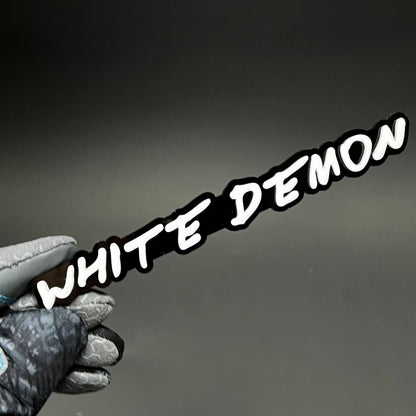1PC WHITE DEMON 3D Acrylic Badge - Car Truck Emblem Fender Sticker