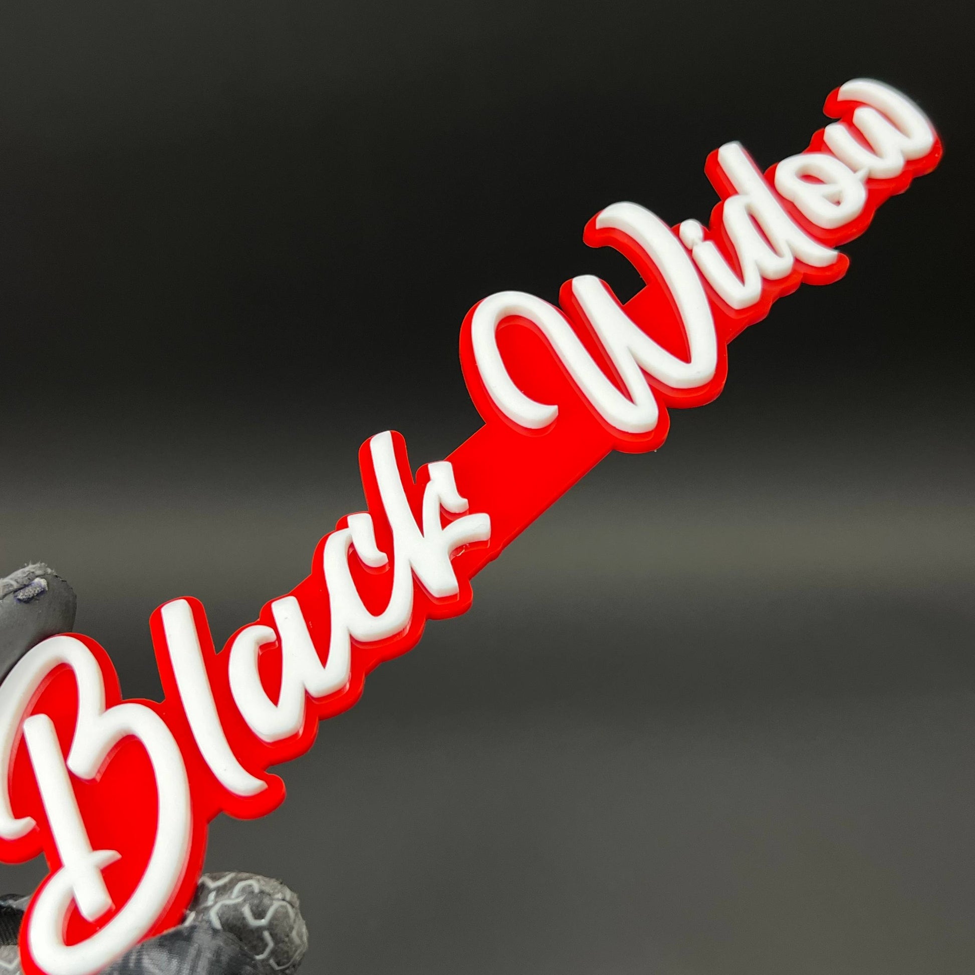 1PC BLACK WIDOW 3D Acrylic Badge - Car Truck Emblem Fender Sticker