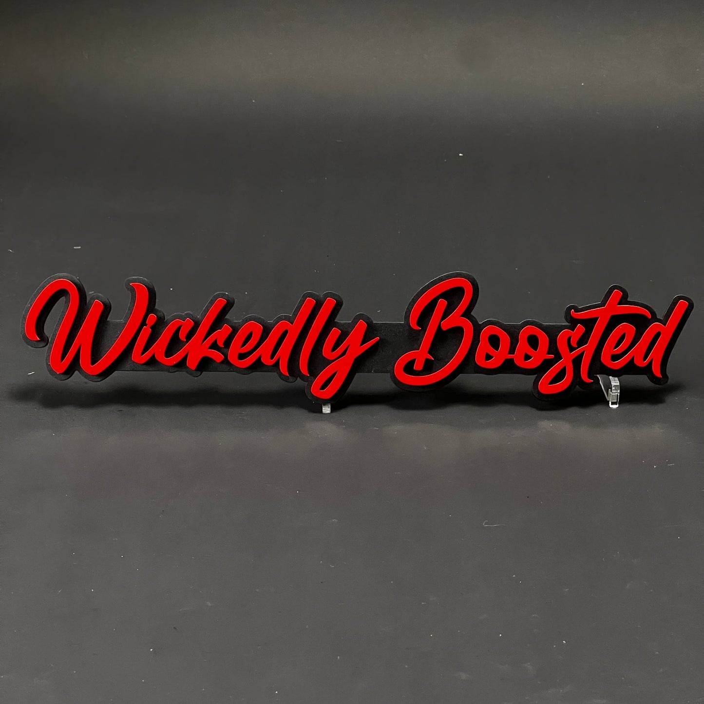 1PC Wickedly Boosted 3D Acrylic Badge - Car Truck Emblem Fender Sticker