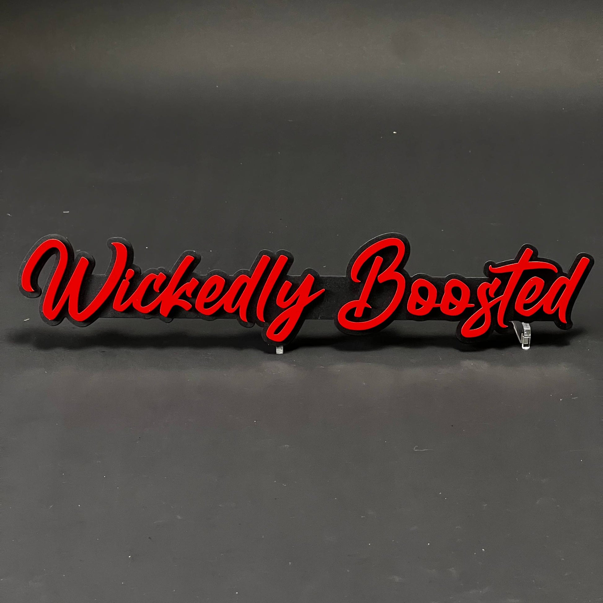 1PC Wickedly Boosted 3D Acrylic Badge - Car Truck Emblem Fender Sticker