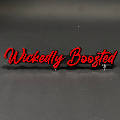 1PC Wickedly Boosted 3D Acrylic Badge - Car Truck Emblem Fender Sticker