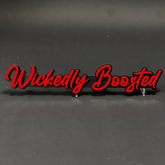 1PC Wickedly Boosted 3D Acrylic Badge - Car Truck Emblem Fender Sticker